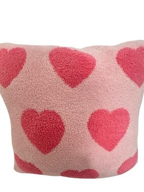 Novogratz Pink Heart Throw Pillow | Soft Fuzzy Plush Accent Pillow 🩷